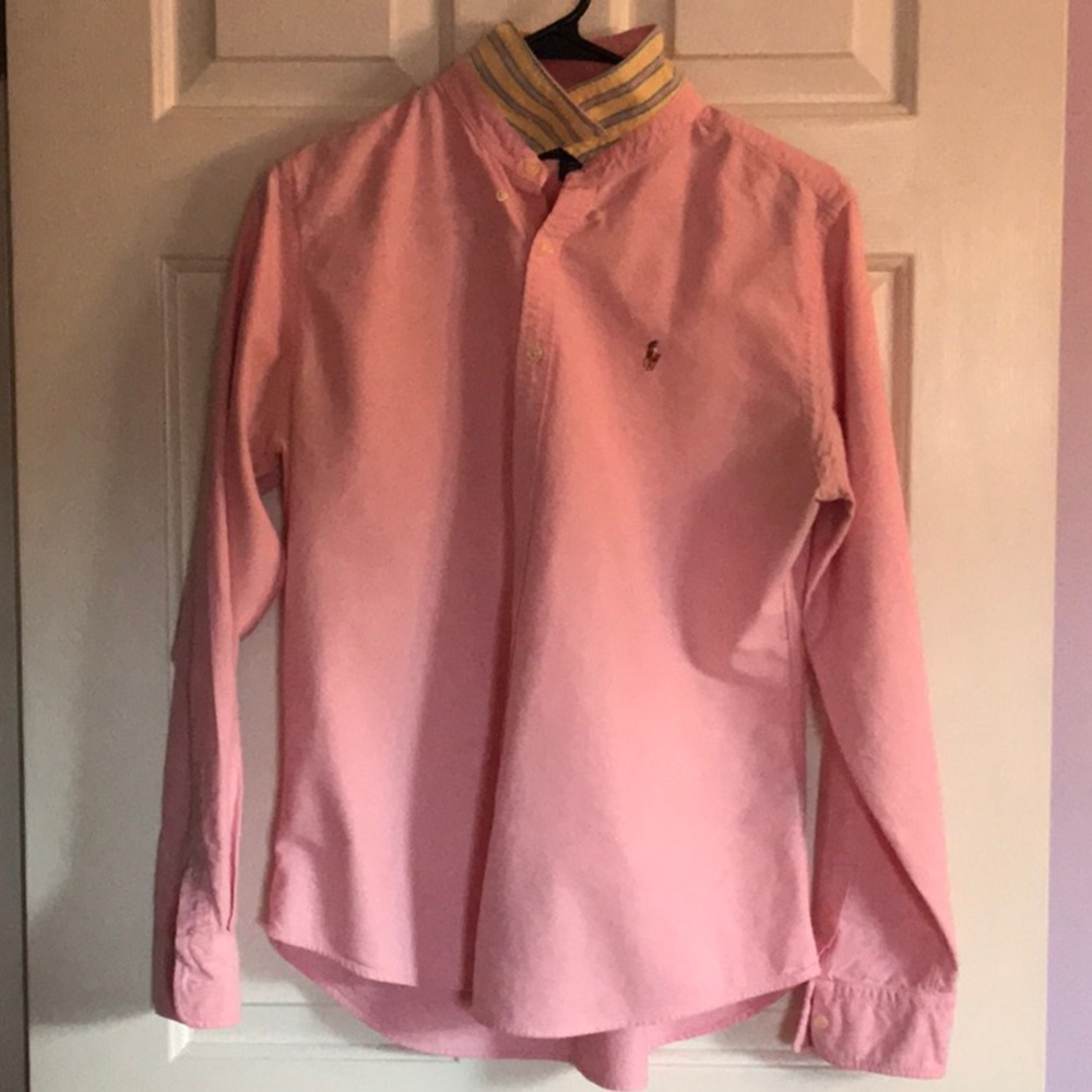 Ralph pink button down shirt